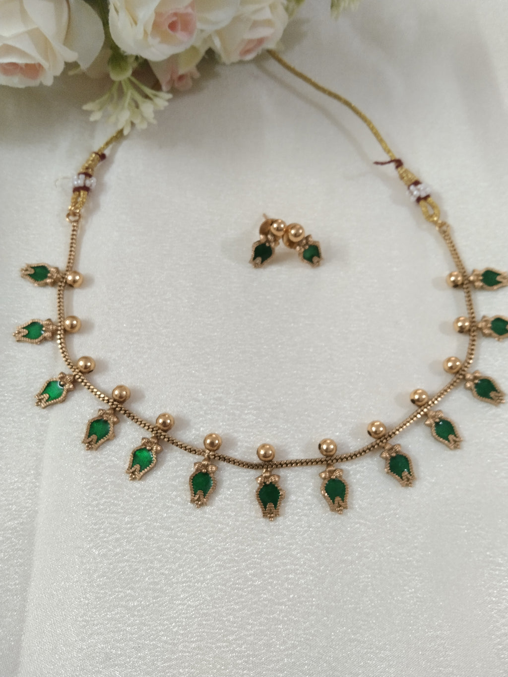 Small Petal Palakka Necklace set