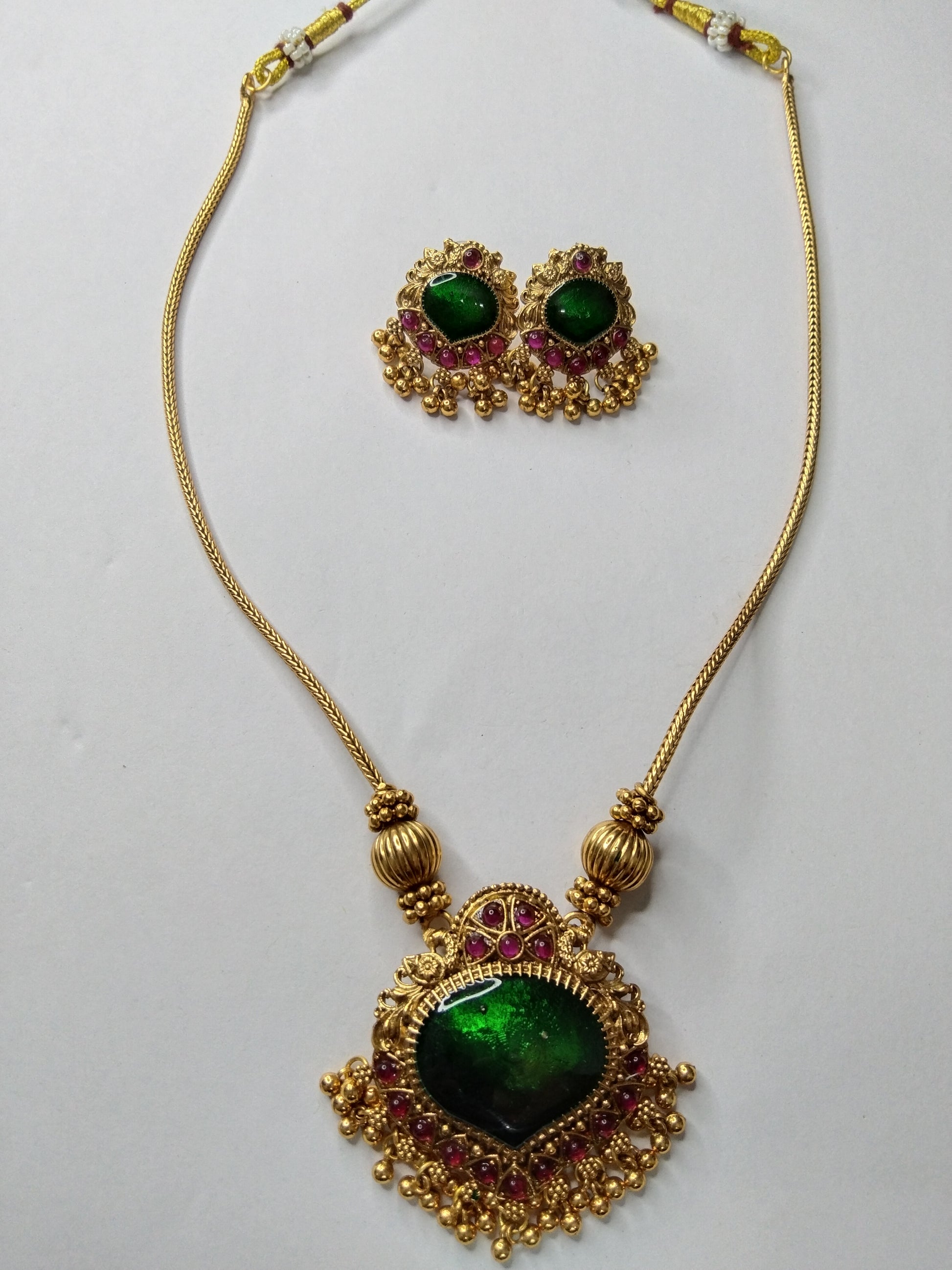 Palakka Pendant Necklace Set V6