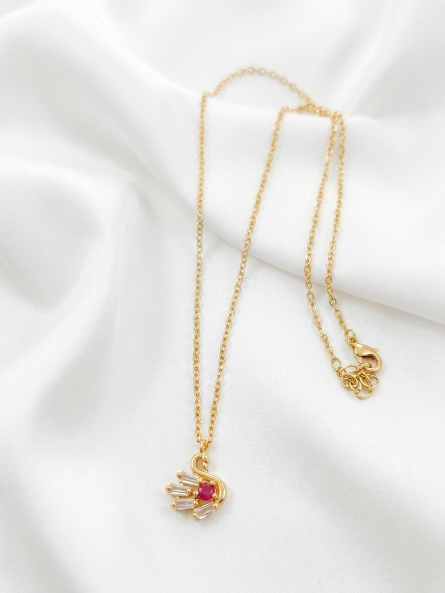 AD Swan Pendant Necklace Set