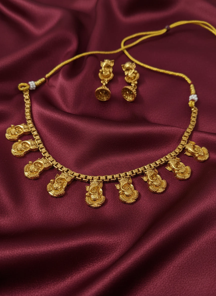 Ganesh Motif Necklace Set