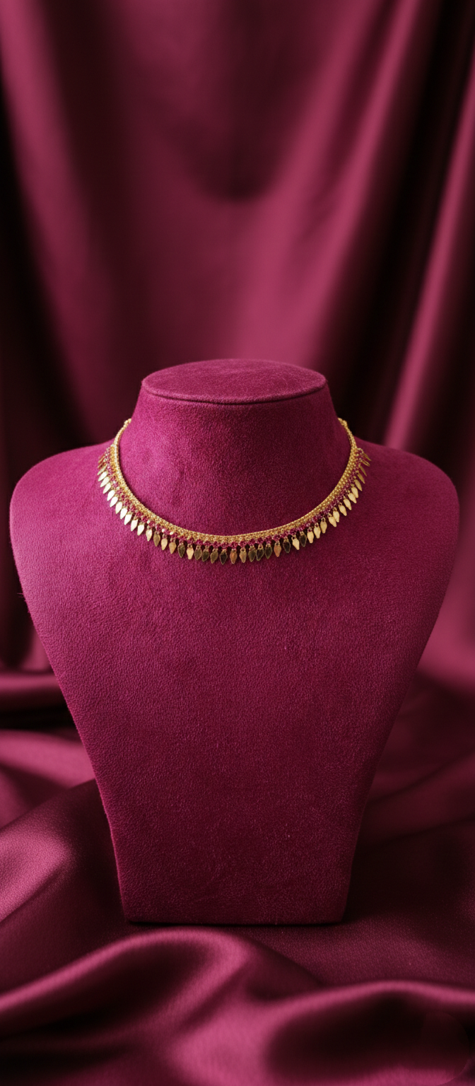 Micro Polish 1 Line AD Stone Elakathali Necklace