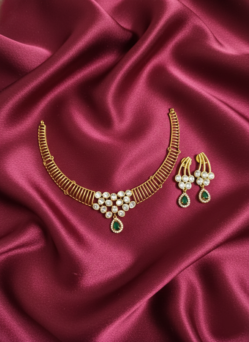 Diamond Replica Hasli Necklace Set