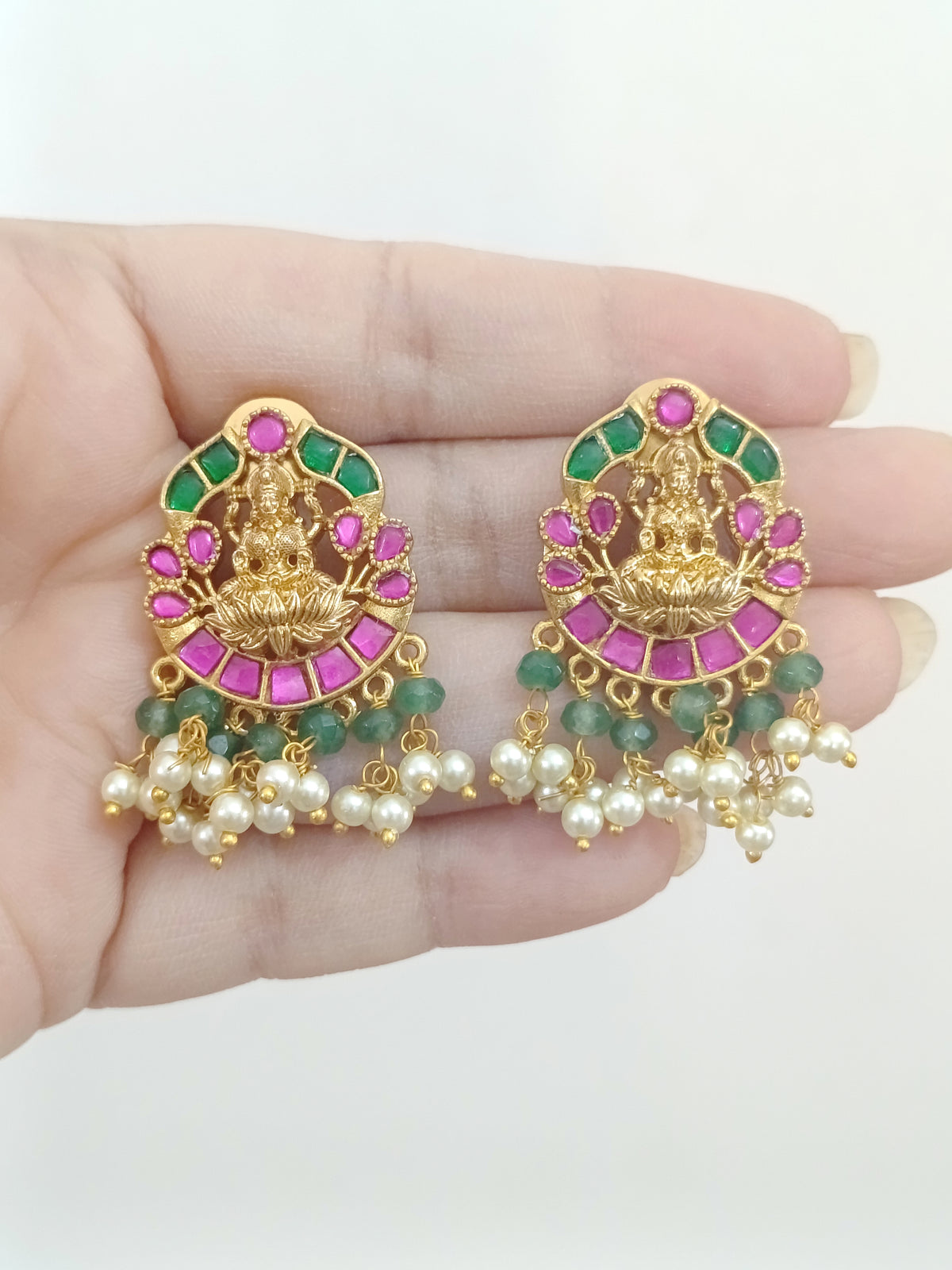 Jaadu Kundan Lakshmi Stud Earring V2