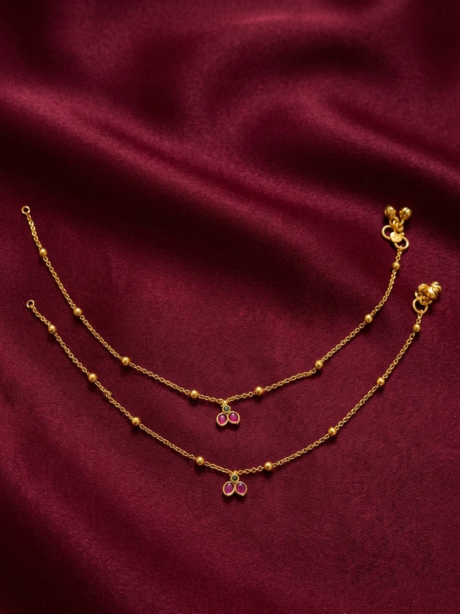 Matte Finish Petal Anklet