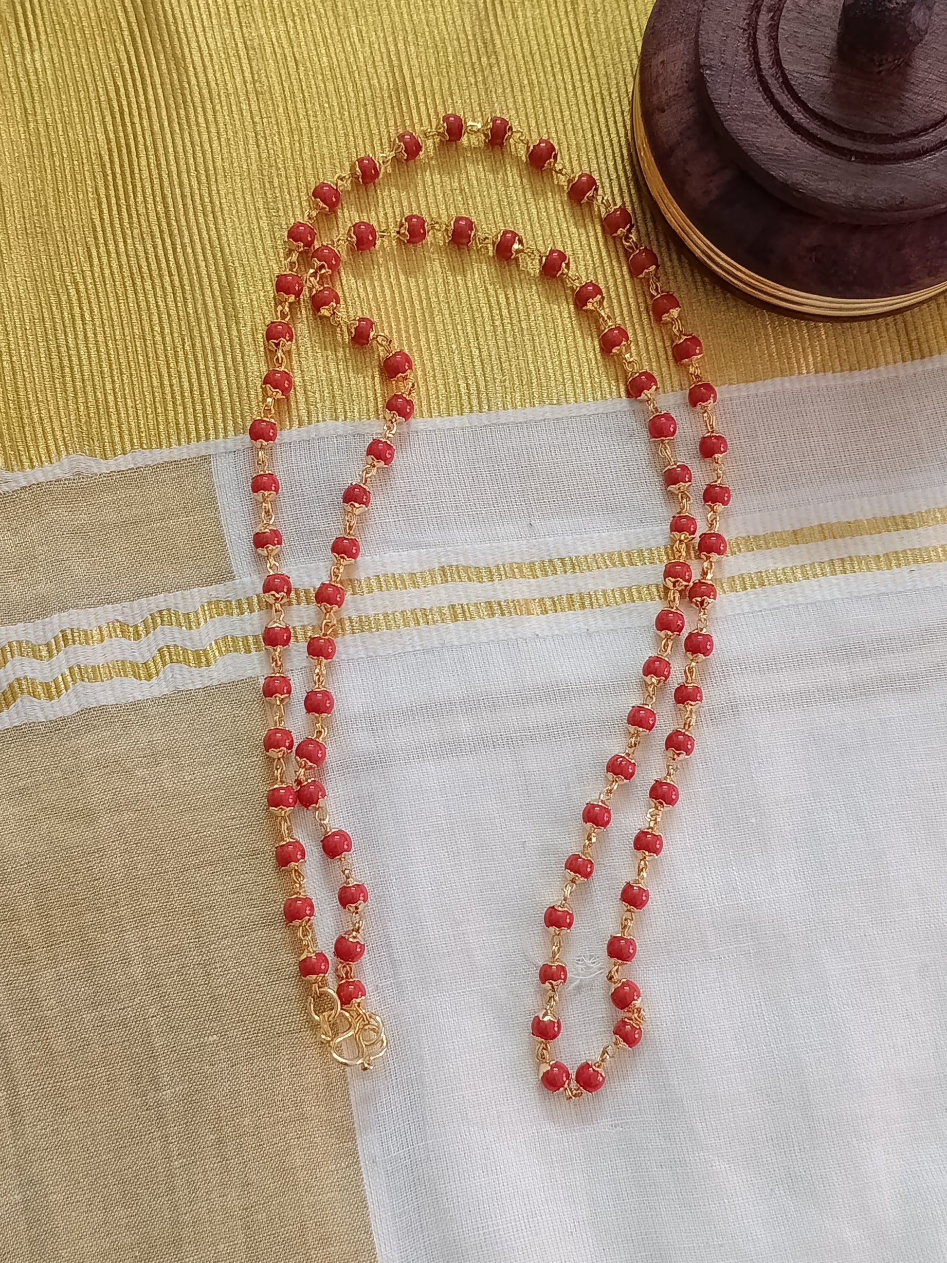 Micro Polish Coral Long Necklace