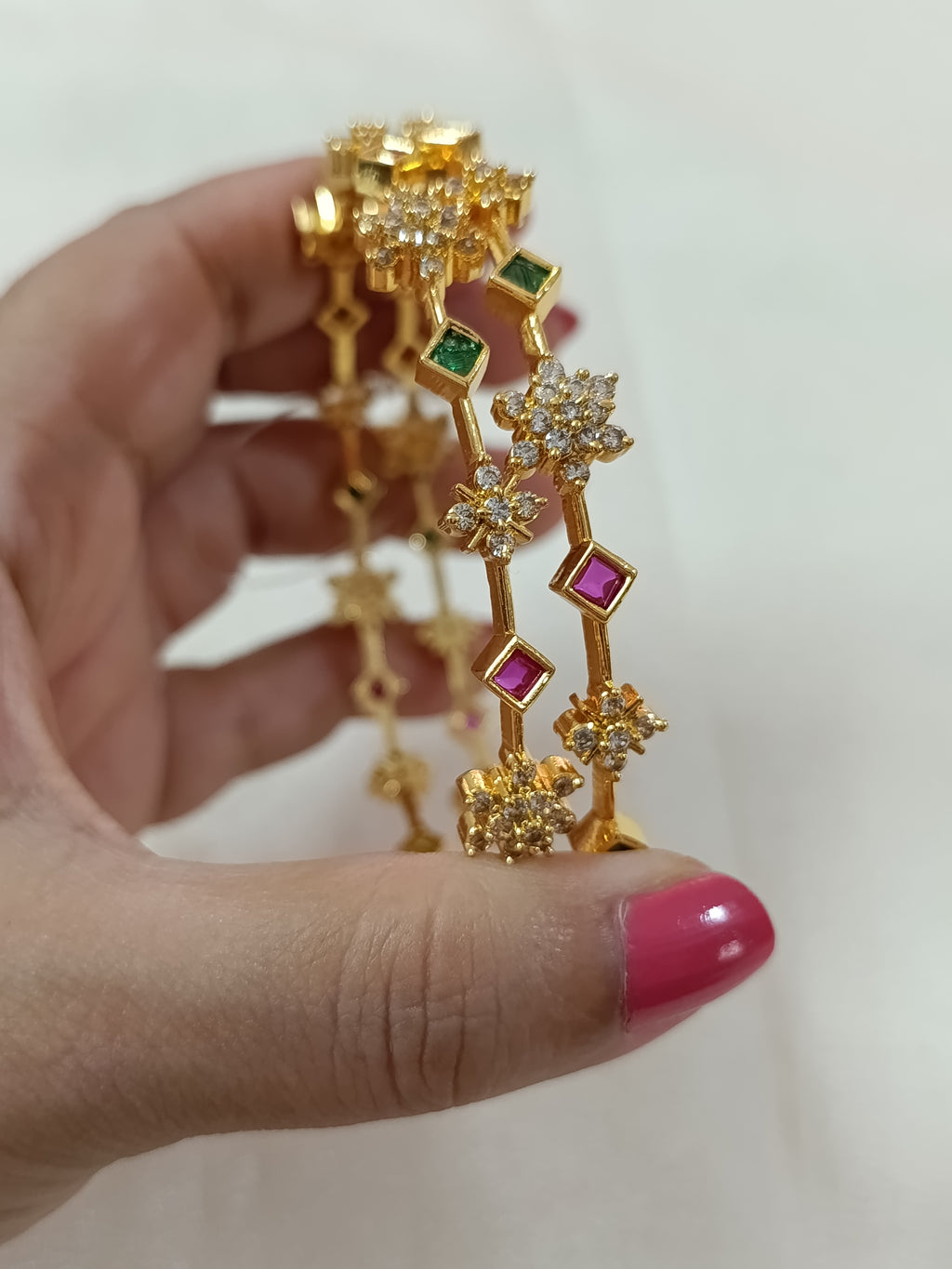 AD Flower Bangle Set of 2 V3