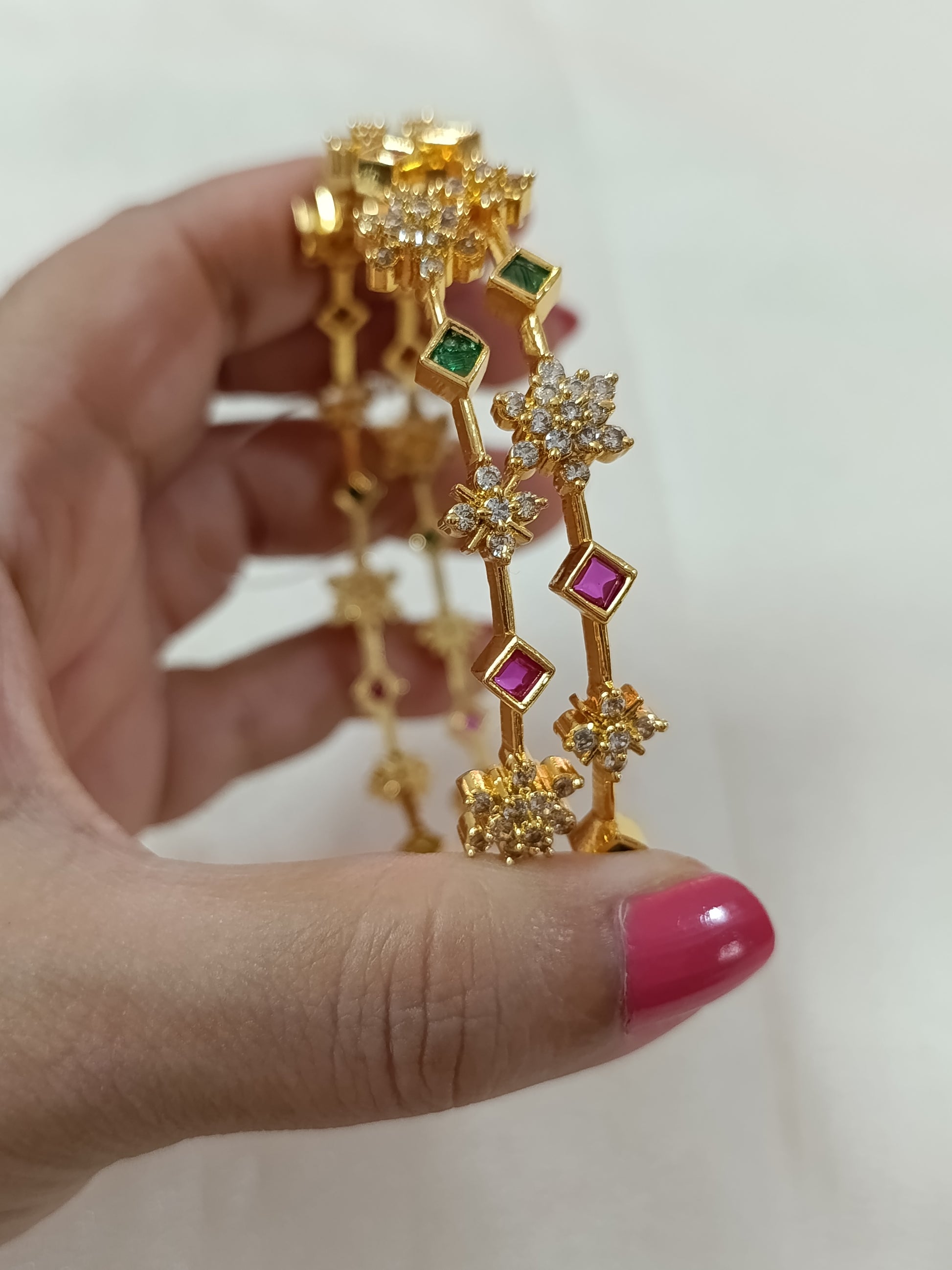 AD Flower Bangle Set of 2 V3