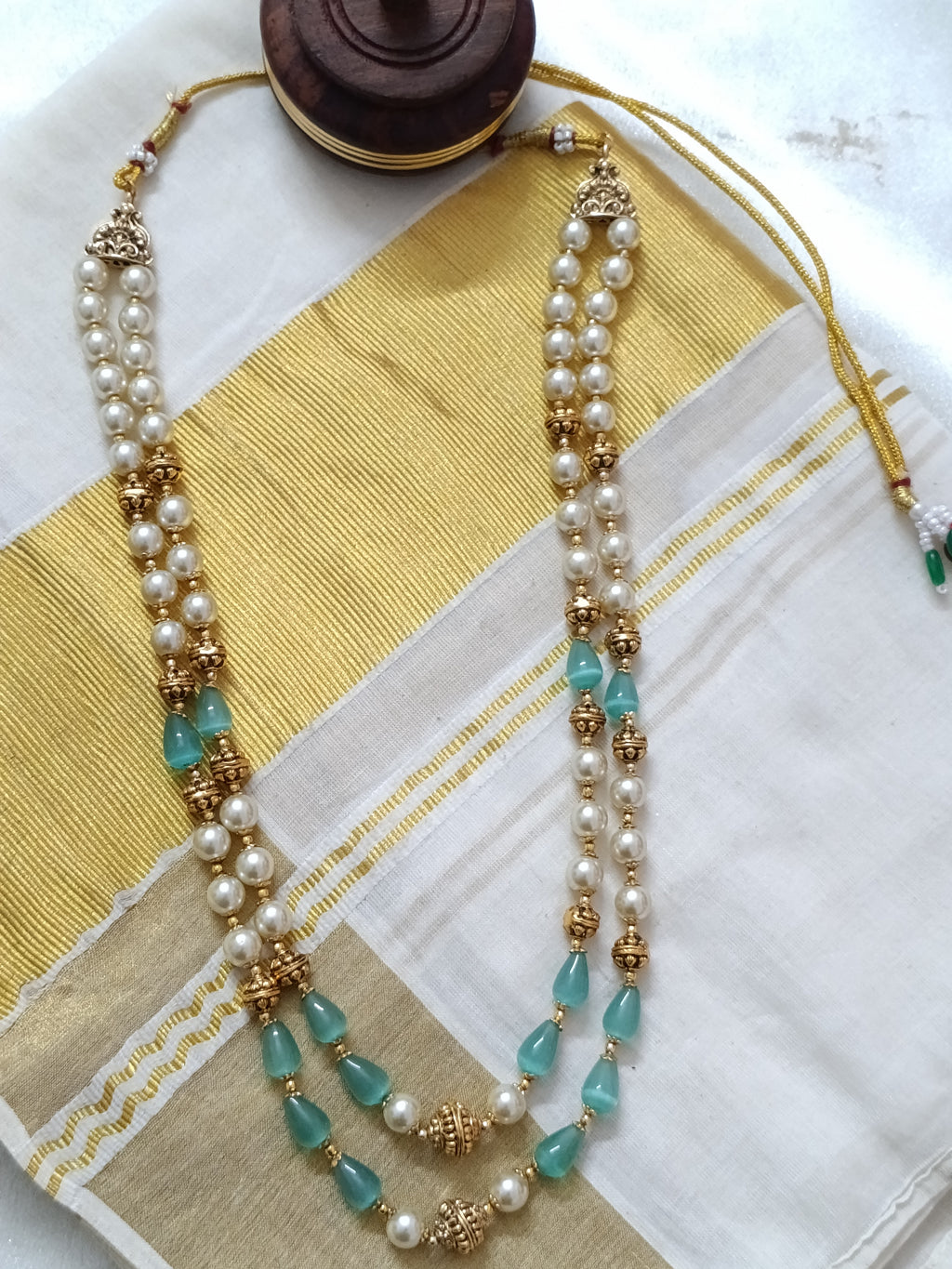 Pearl Two Layer Long Necklace