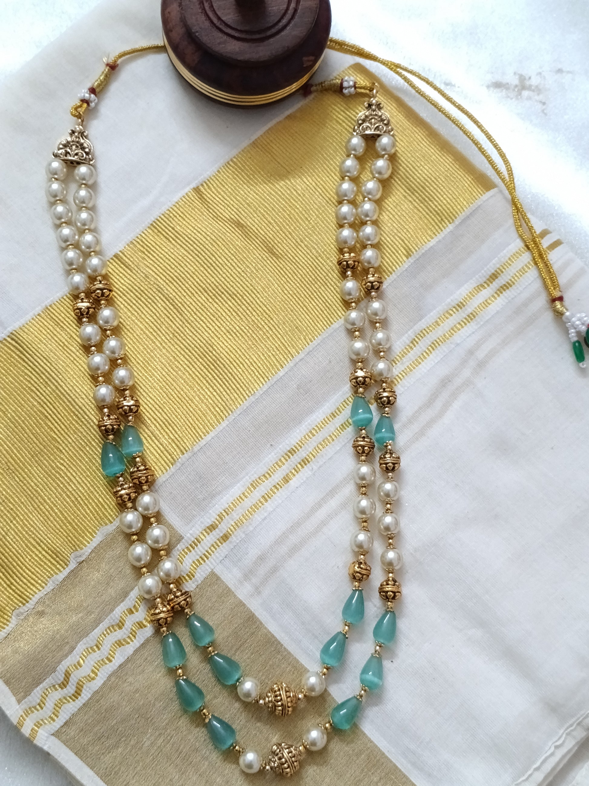 Pearl Two Layer Long Necklace