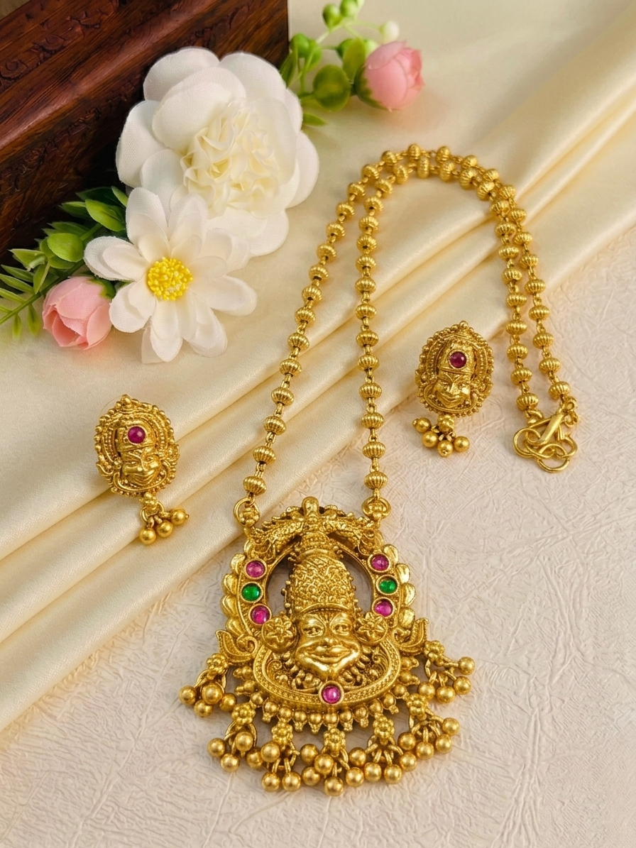Kathakali Pendant Necklace Set V3