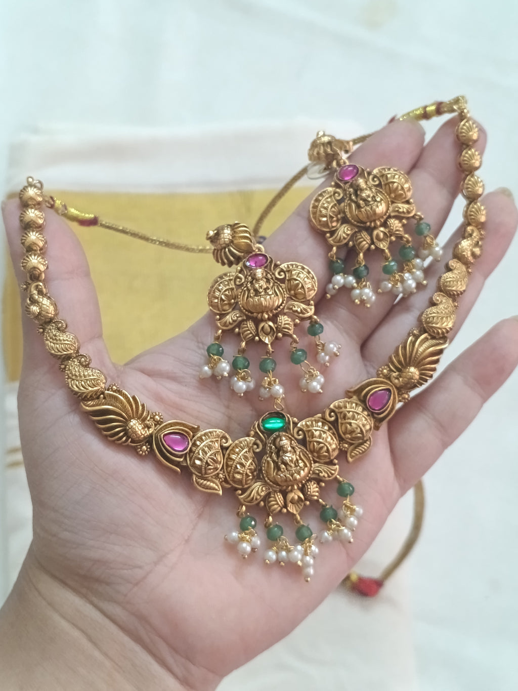 Lakshmi Nagas Necklace Set V210