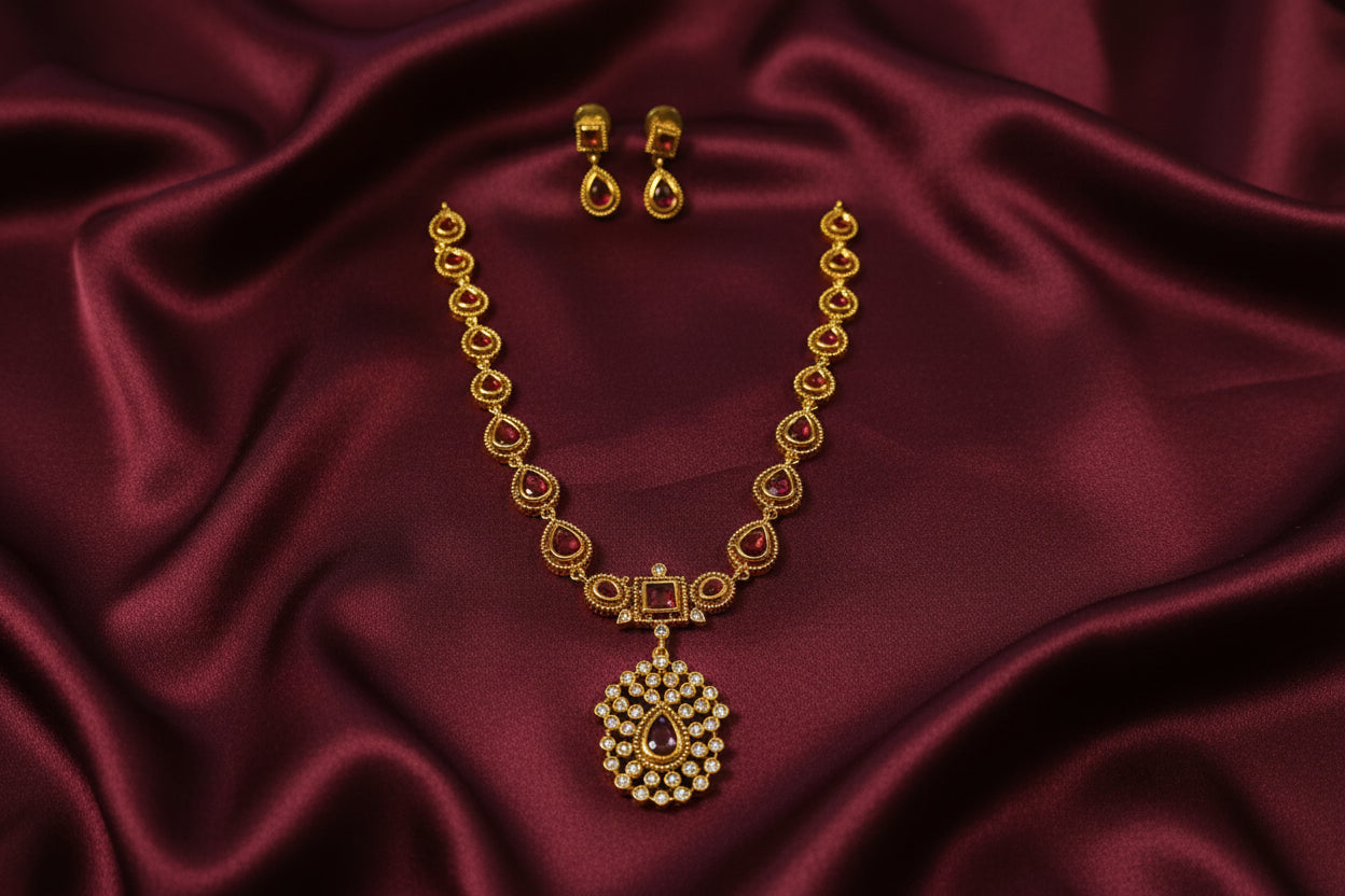 Low Budget Jyothika Short Necklace Set