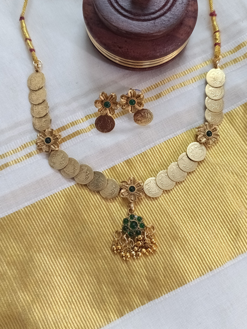 Coin Flower Necklace Set
