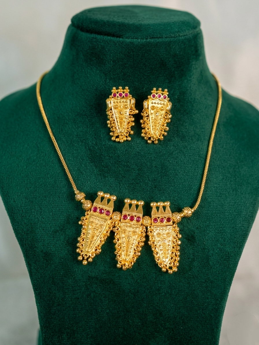 Micro Polish Nettipattam Necklace Set