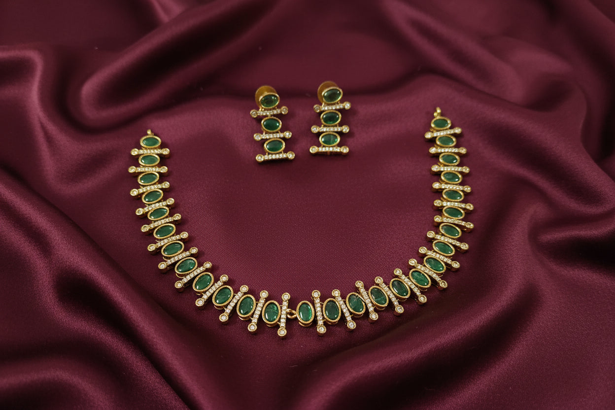 AD Stone Necklace Set V43