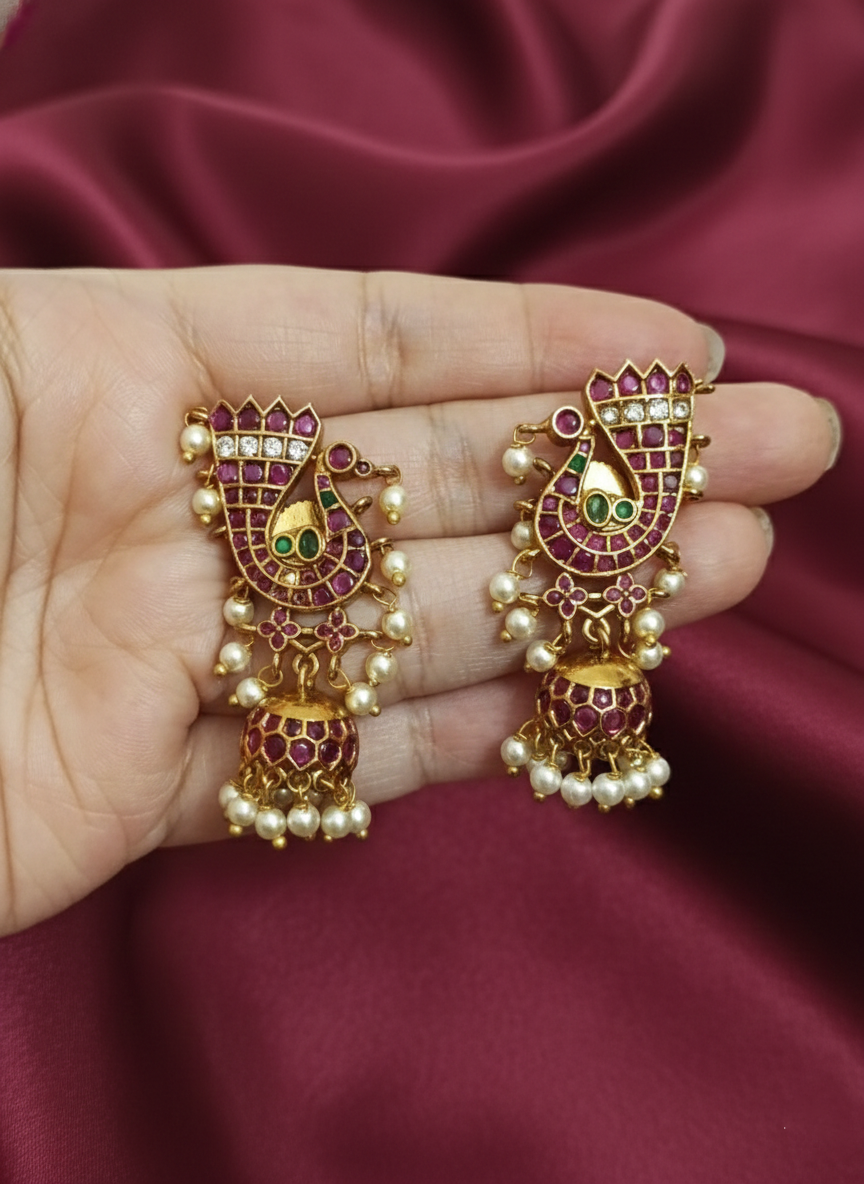 Mayoora Kemp Jhumka Earring