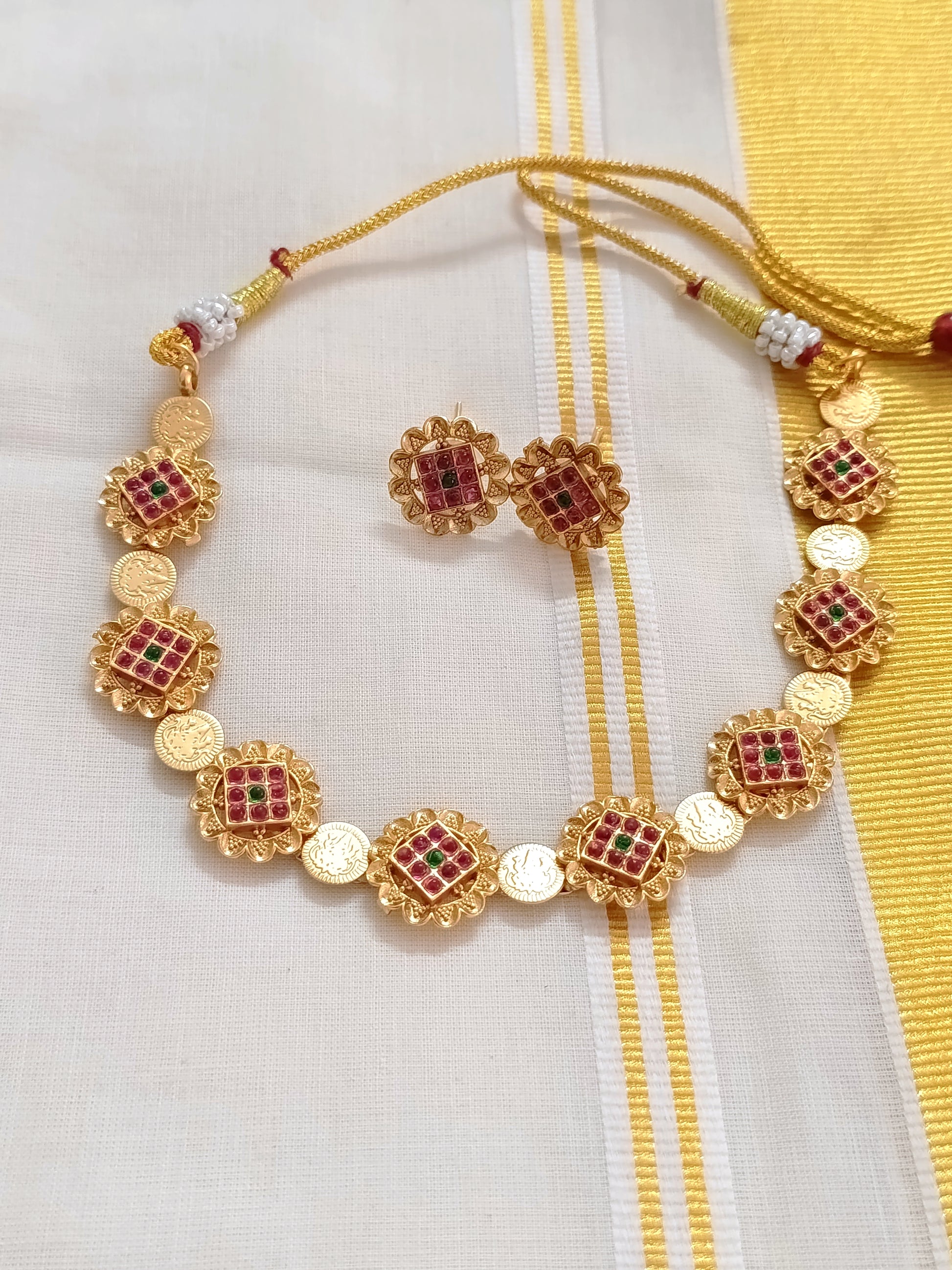 Matte Finish Sufi Coin Necklace Set