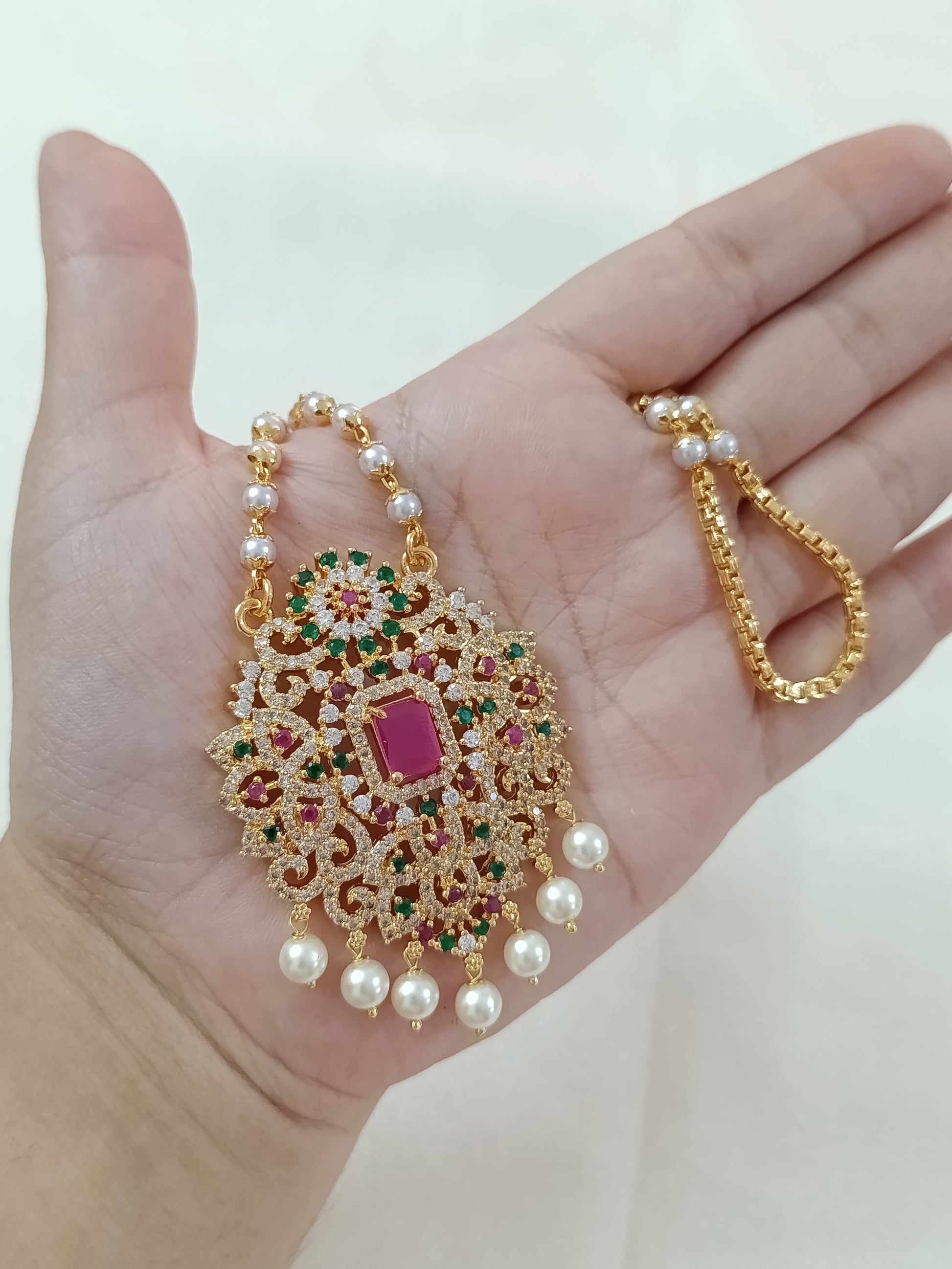 Micro Polish Non Idol Pendant Long Necklace Set