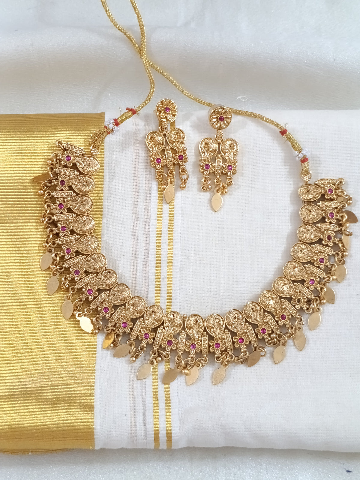 Matte Finish Poothali Necklace Set V4