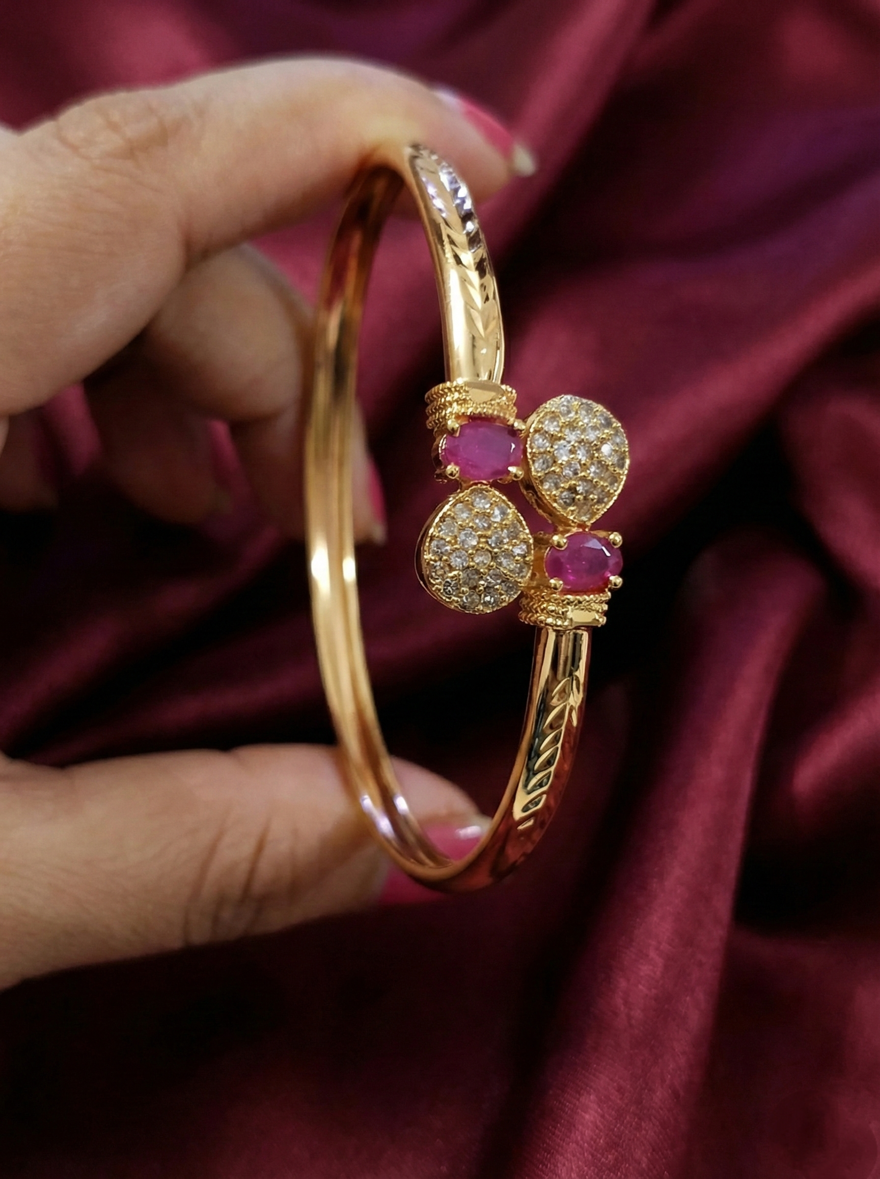 Micro Polish AD Stone Adjustable Bangle
