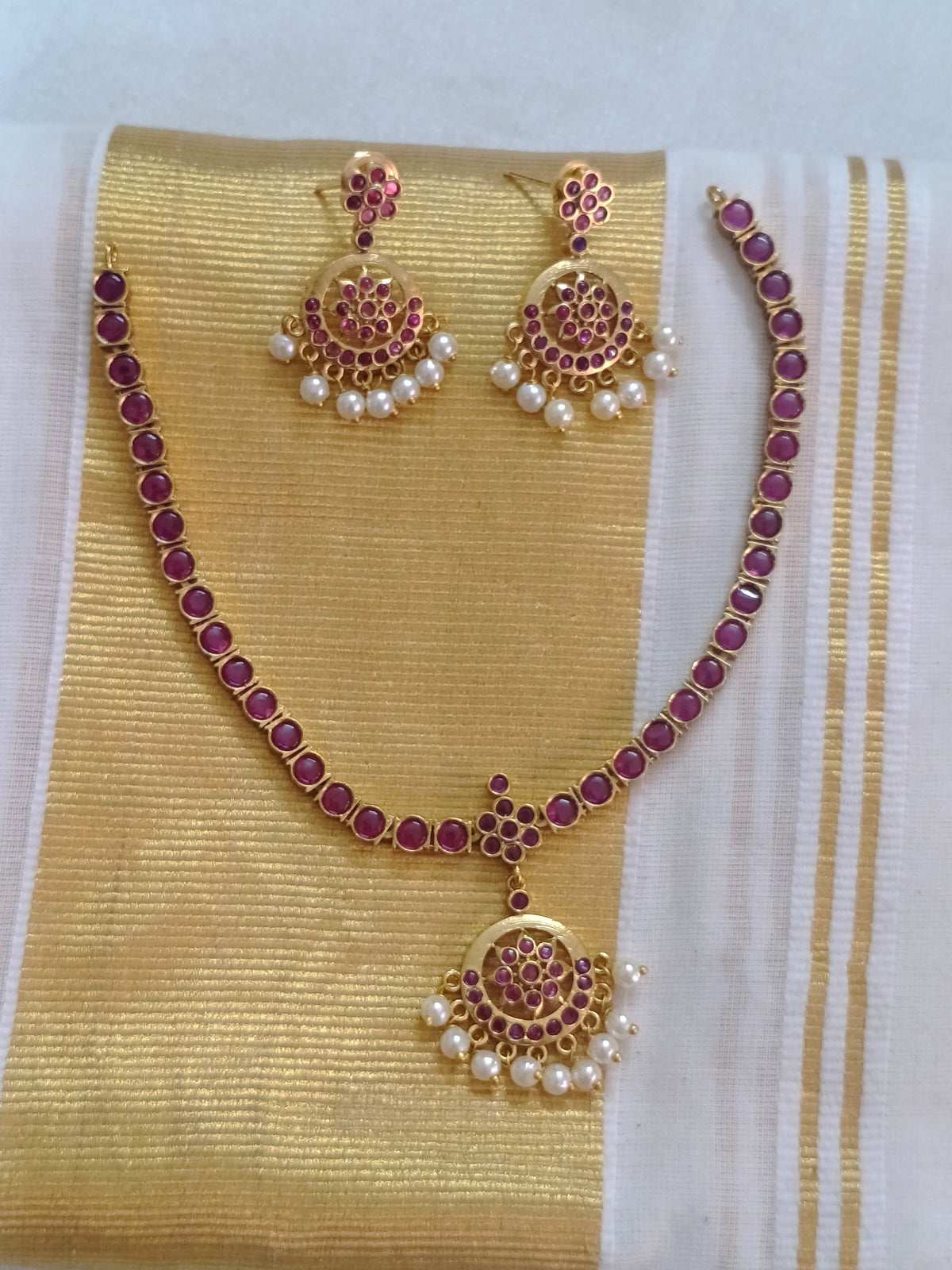 Matte Finish Attigai Necklace Set