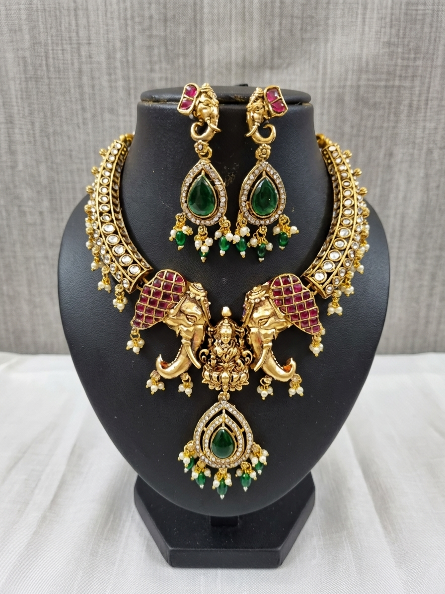 Gajalakshmi Necklace Set V3