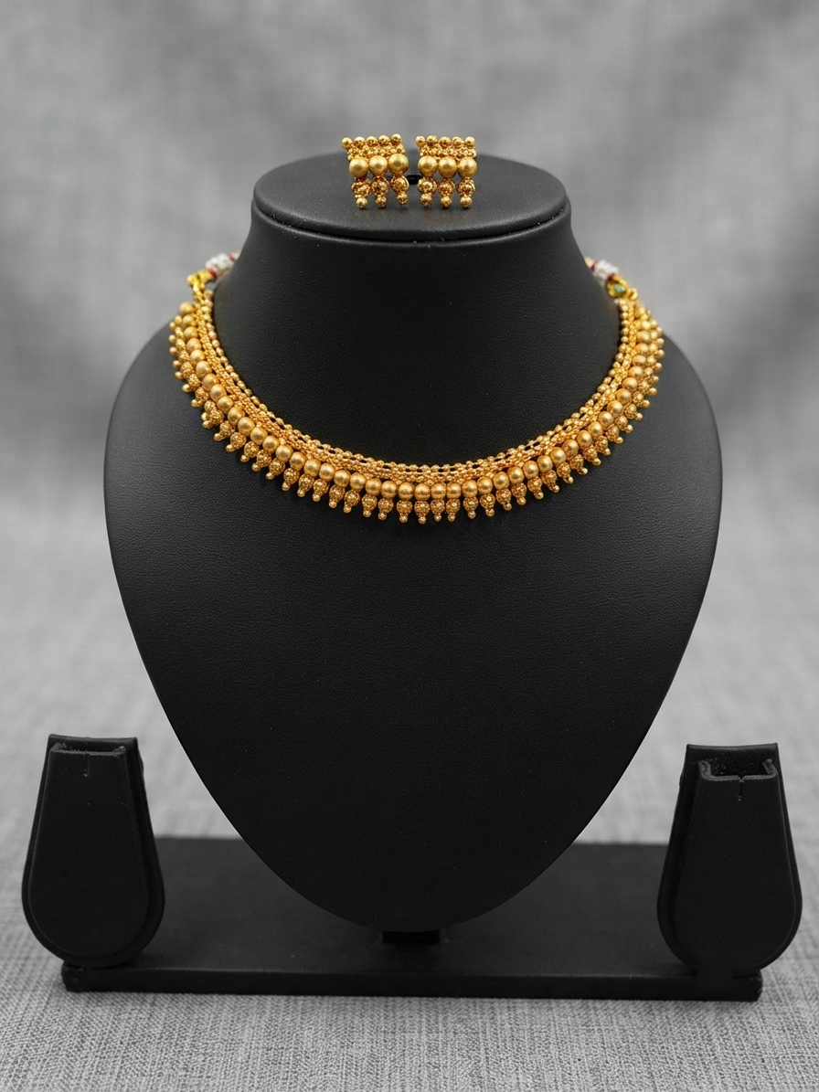 Budget Matte Mullamottu Necklace Set V2