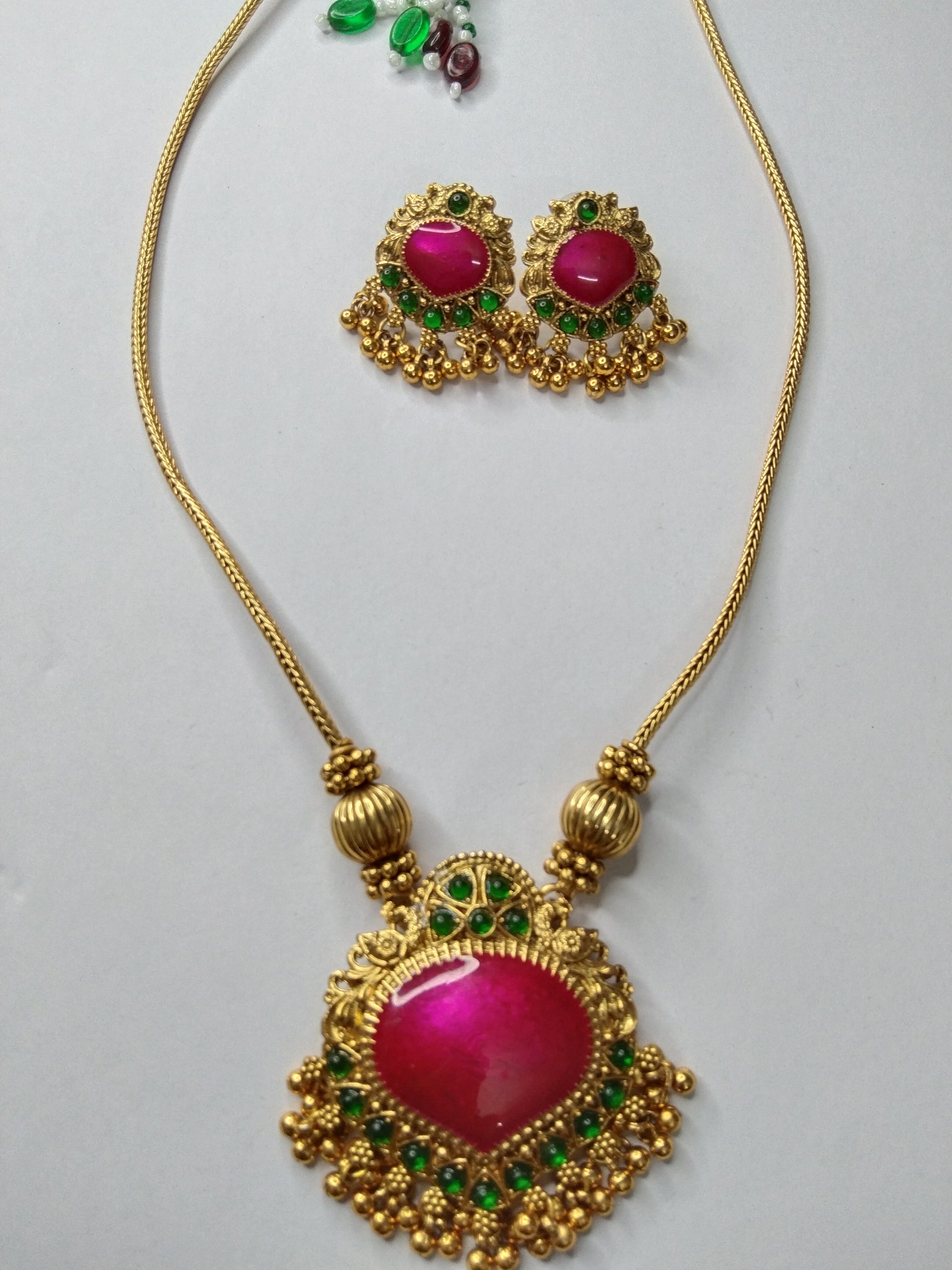 Palakka Pendant Necklace Set V6
