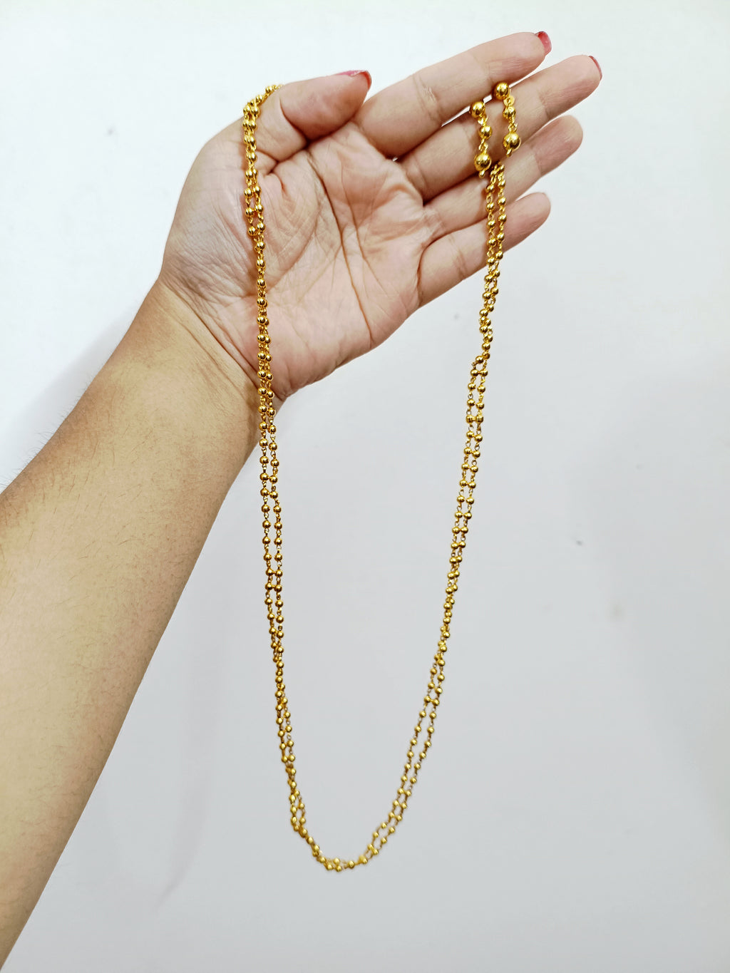 Micro Polish 2 Layer Mani Mala Long Necklace Set