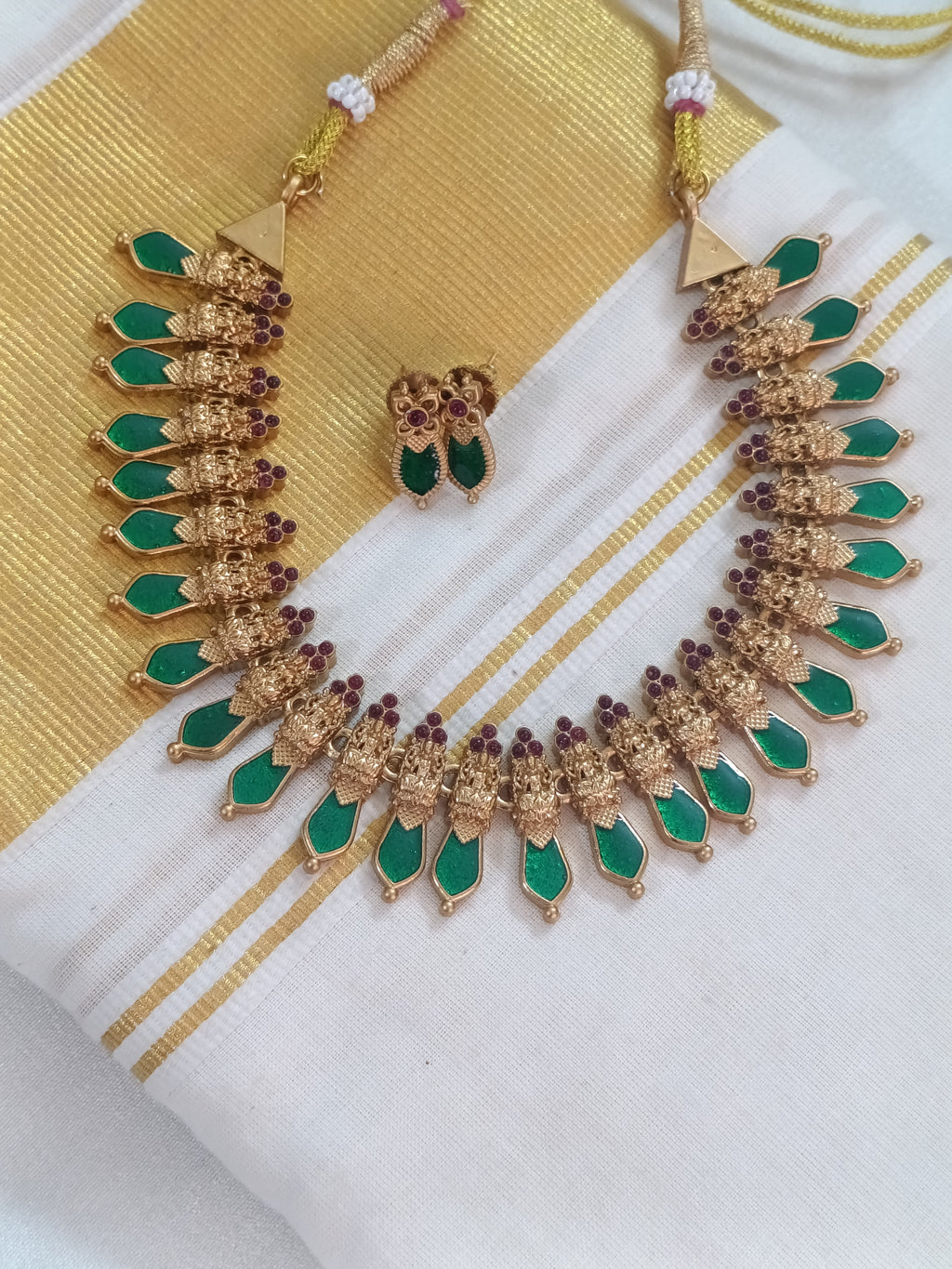 Matte Finish Nagapadam Necklace Set