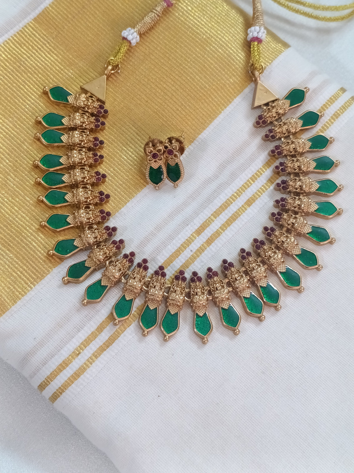 Matte Finish Nagapadam Necklace Set