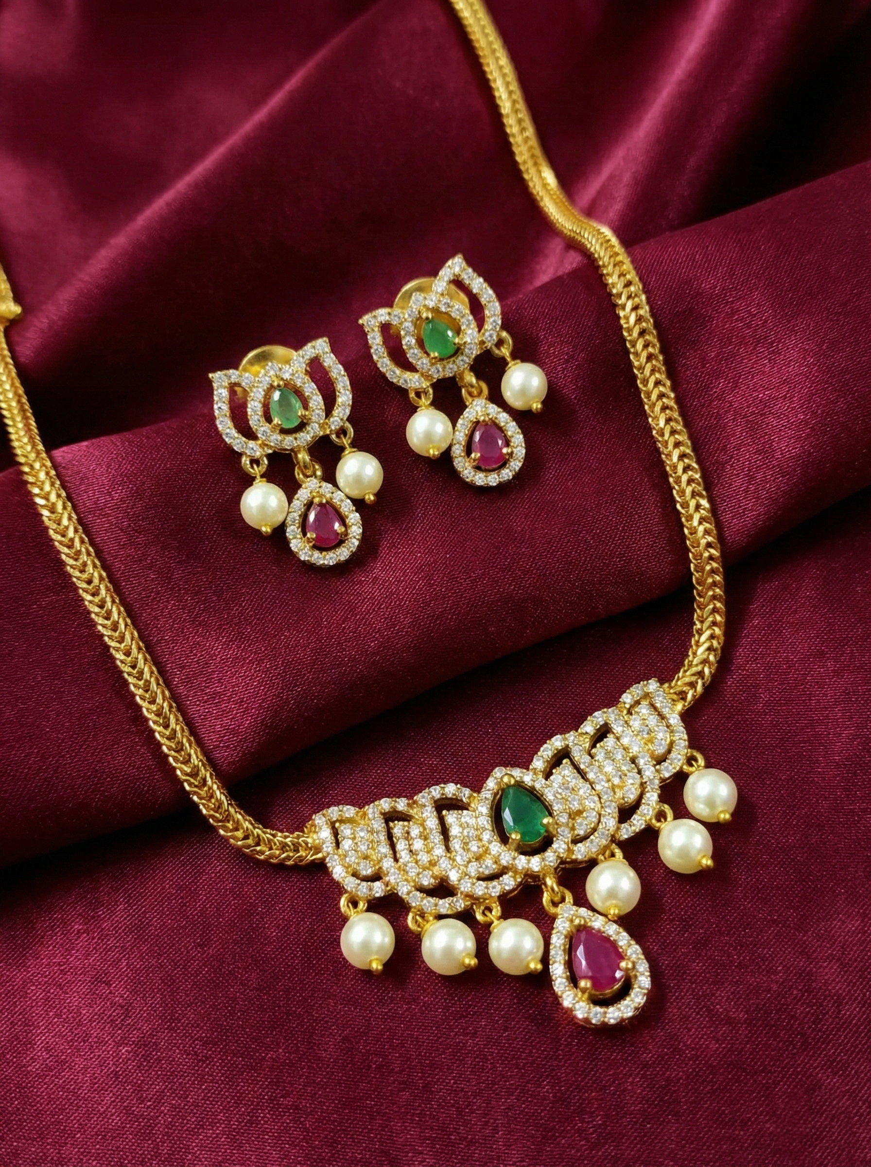 AD Lotus Necklace Set
