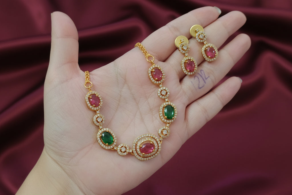 AD Stone Necklace Set V41