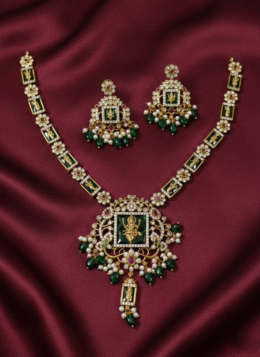 AD Narasimha Mid Long Necklace Set