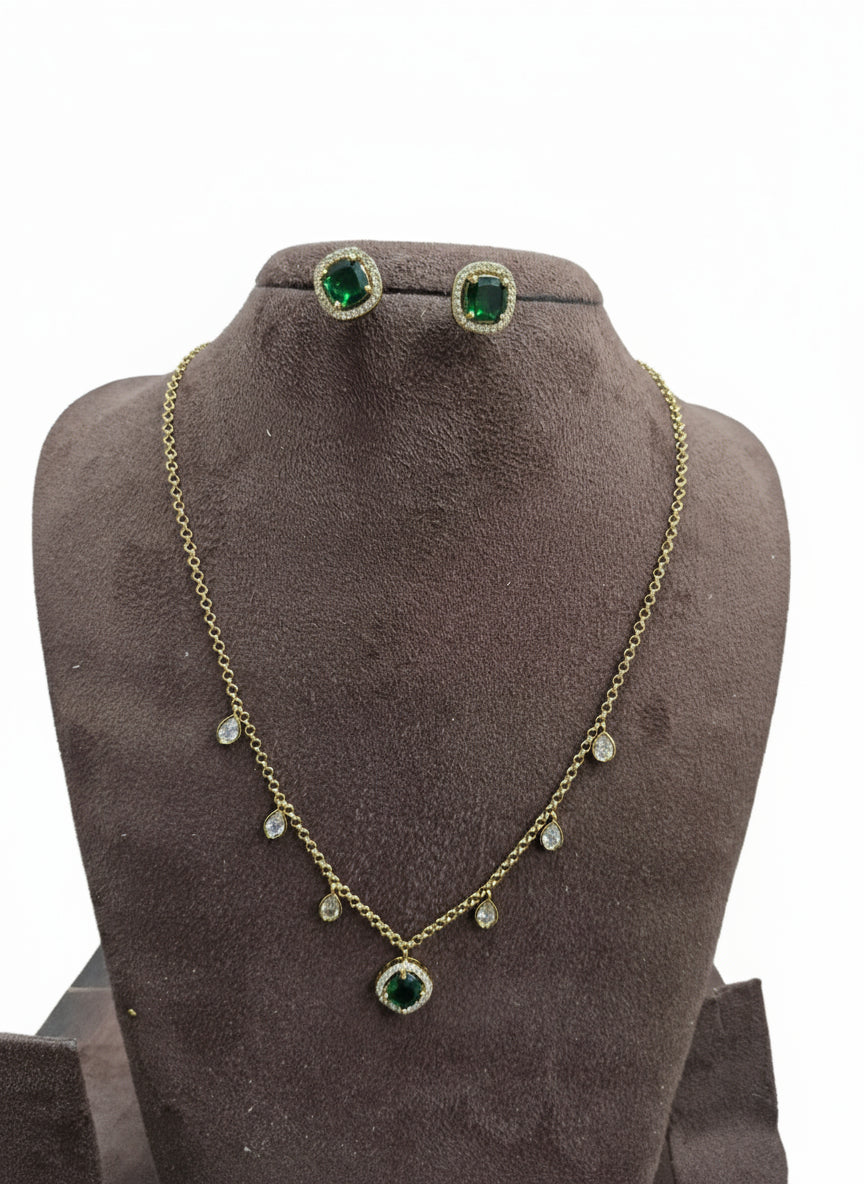 AD Pendant Chain Long Necklace Set