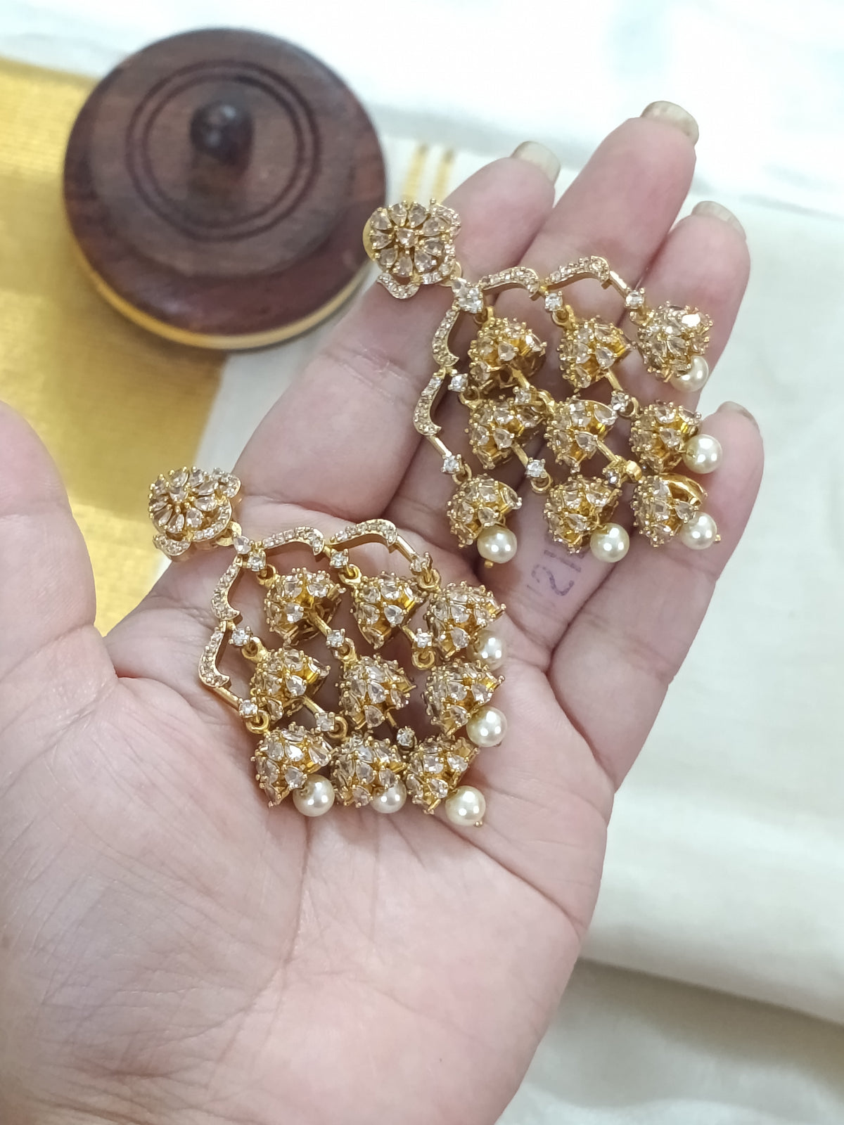 AD Multi Layer Jhumka Earring