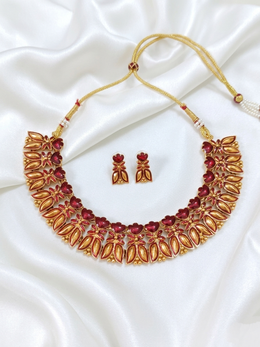 Floral Palakka Necklace Set V1