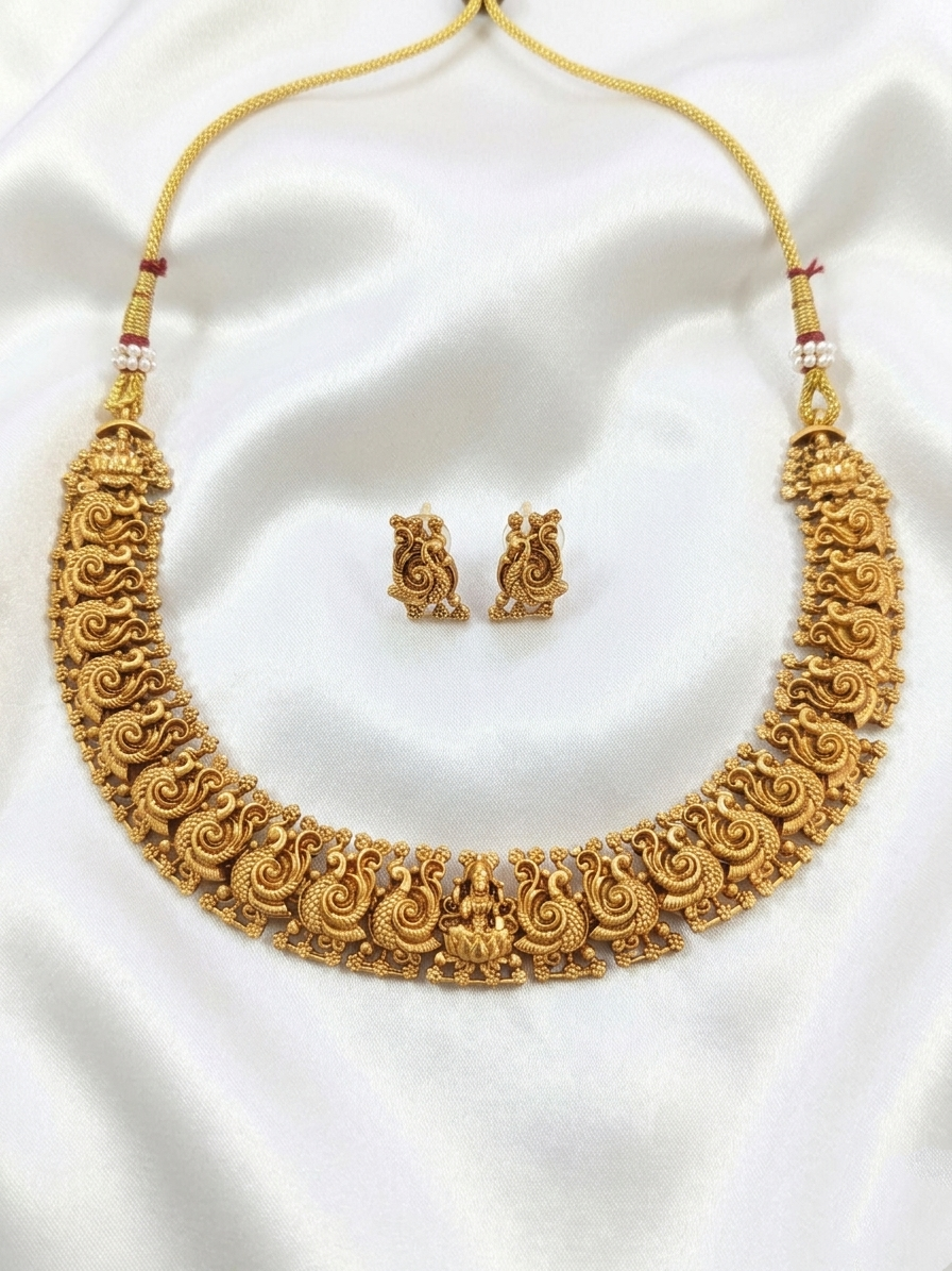 Lakshmi Peacock Necklace Set