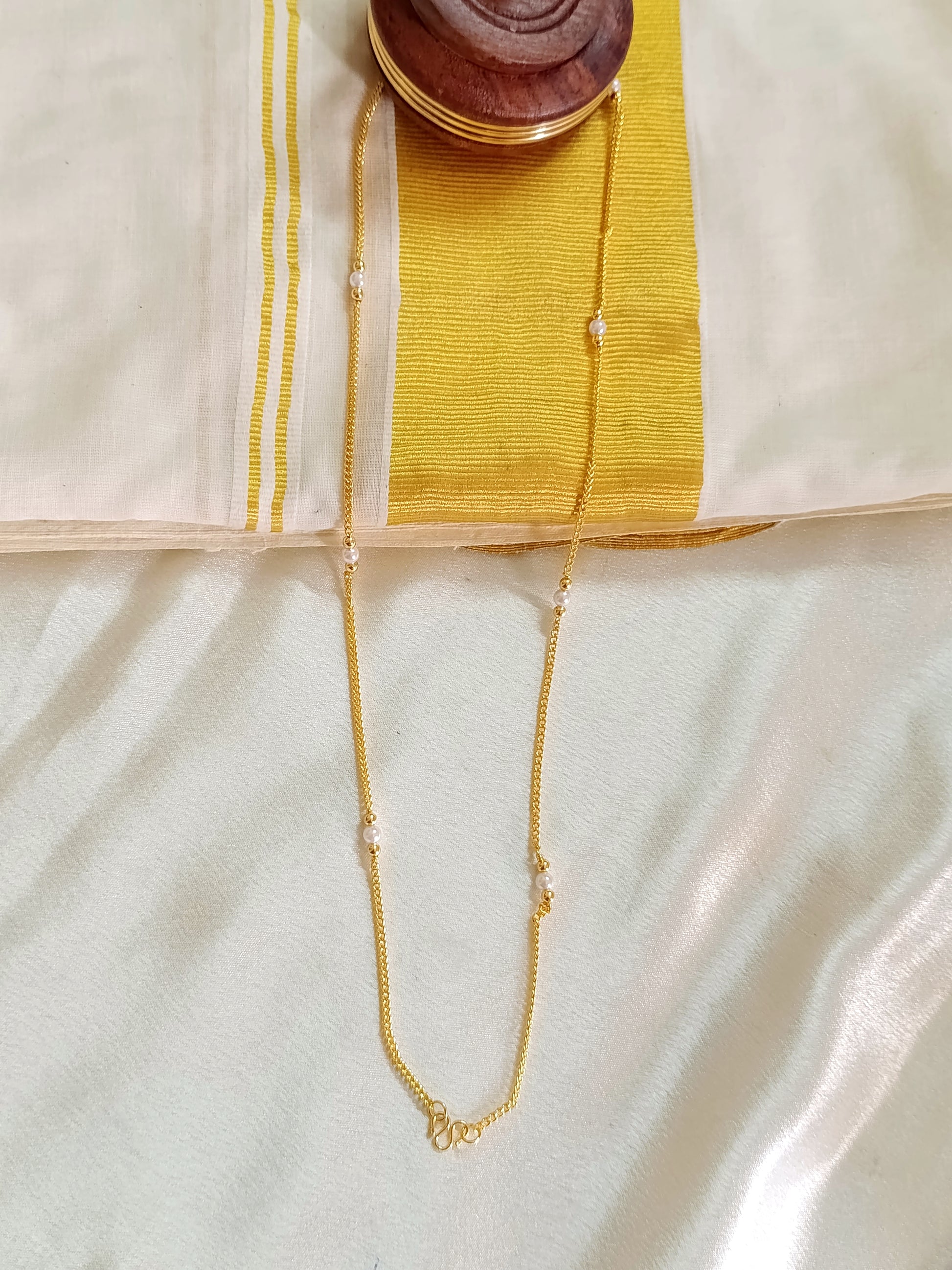 Micro Polish Simple Pearl Long necklace