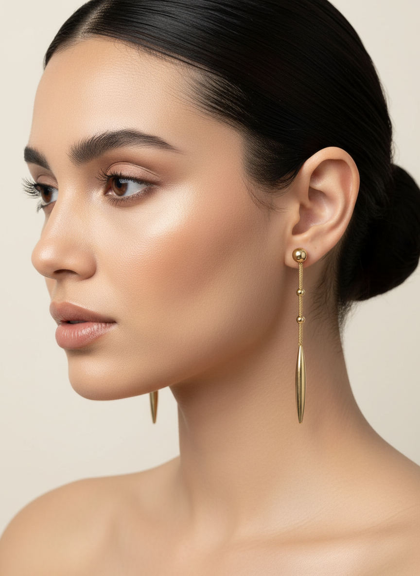 Golden Spire Drop Earring