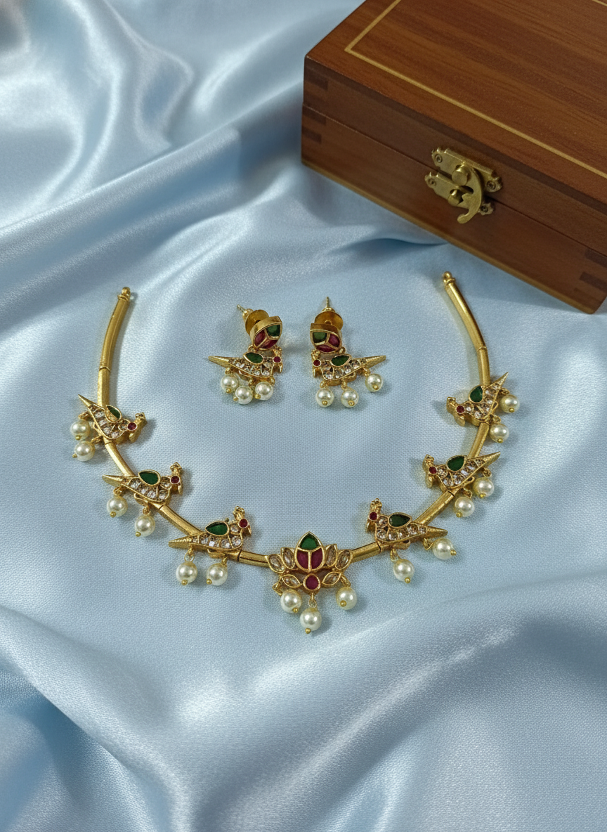 Temple Jewelry Necklace Set Without Dori